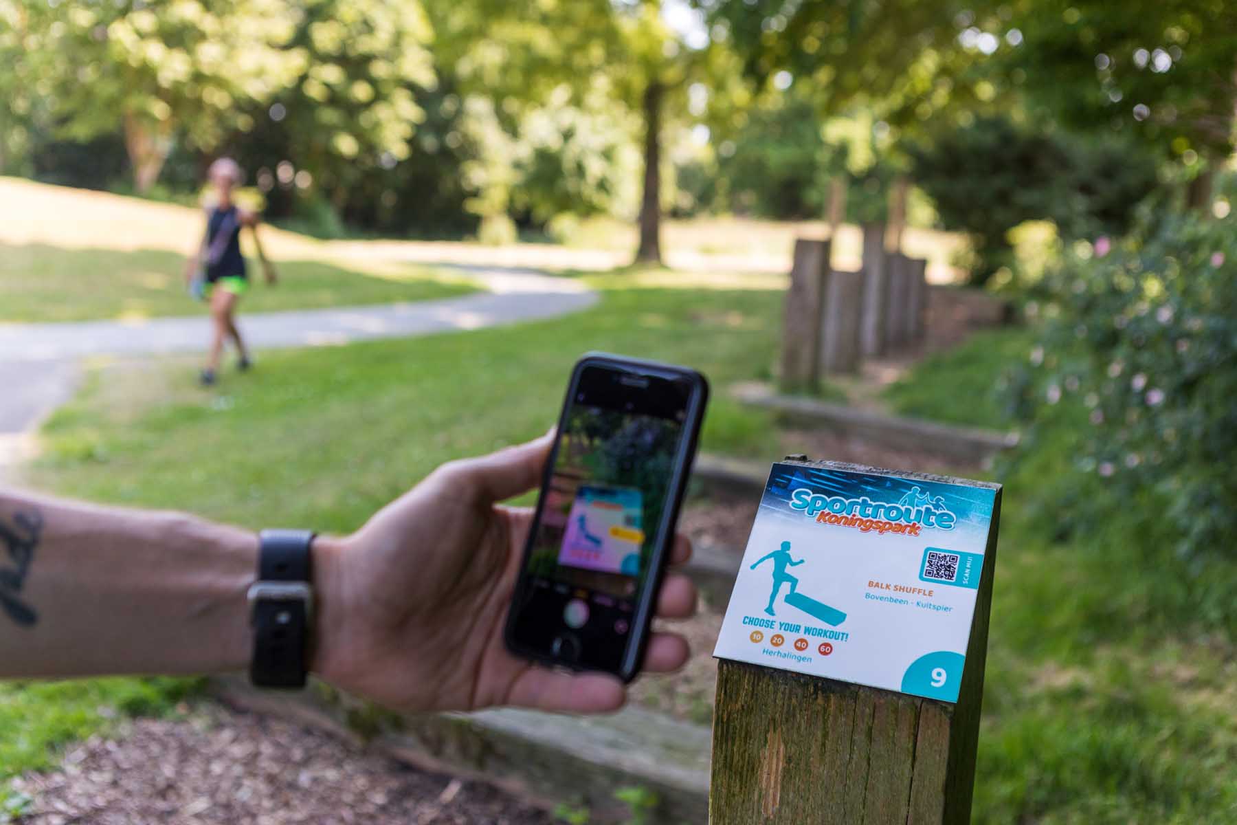 Sporten in het Koningspark m.b.v. een app.